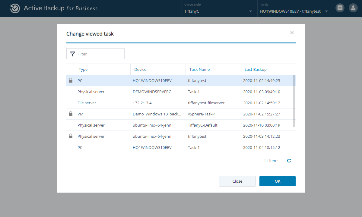 Active Backup for Business screenshots - 3