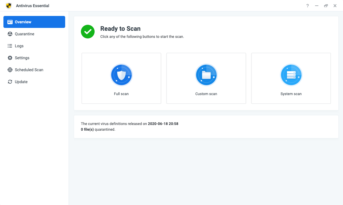 Antivirus Essential - アドオン パッケージ | Synology Inc.