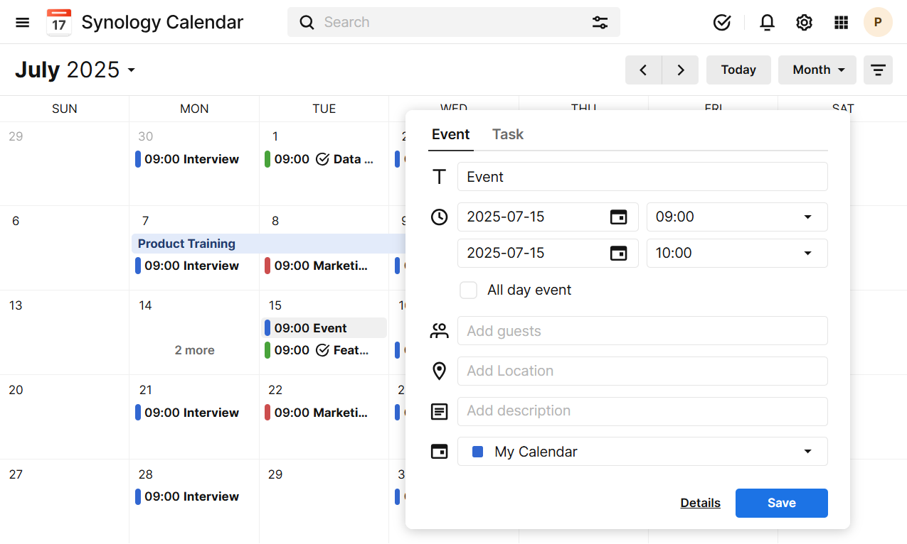 Synology Calendar screenshots - 3
