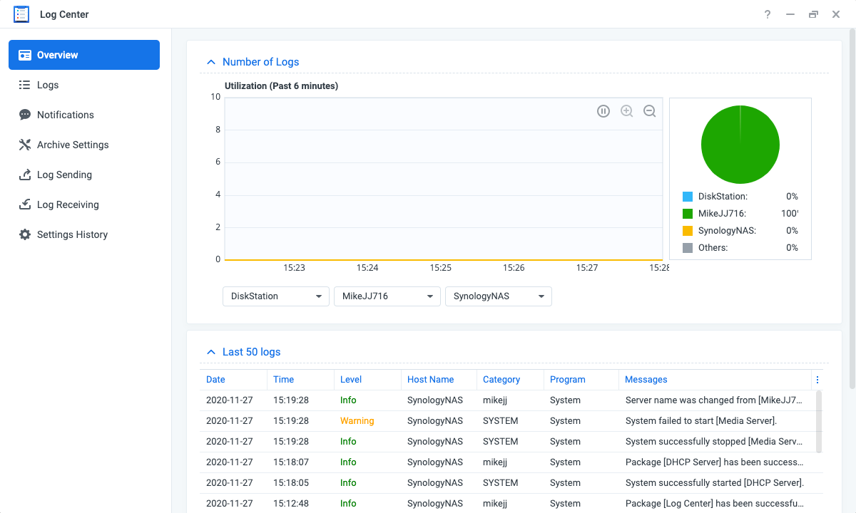 Log Center screenshots - 1