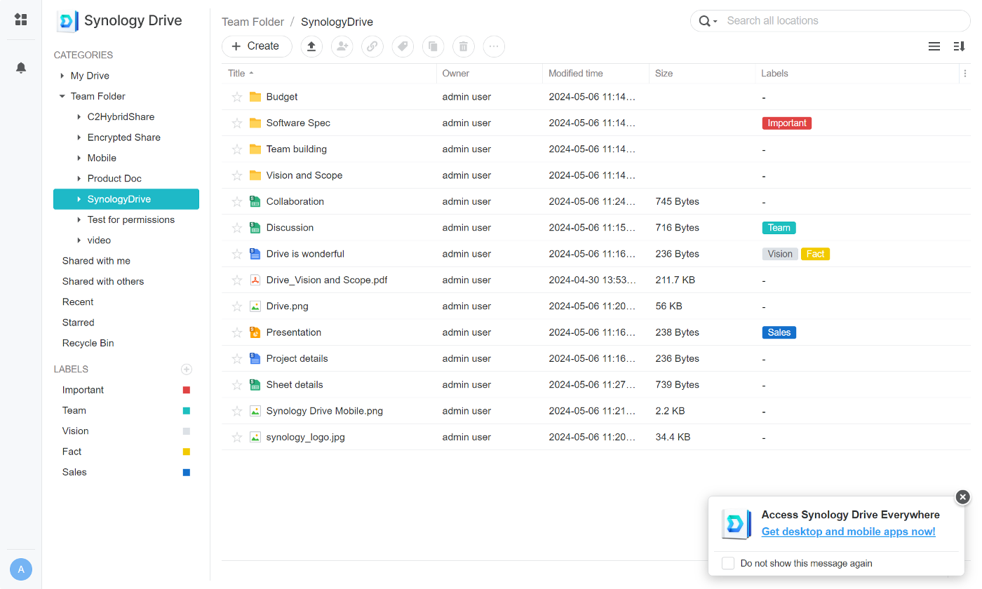 Synology Drive Server screenshots - 1