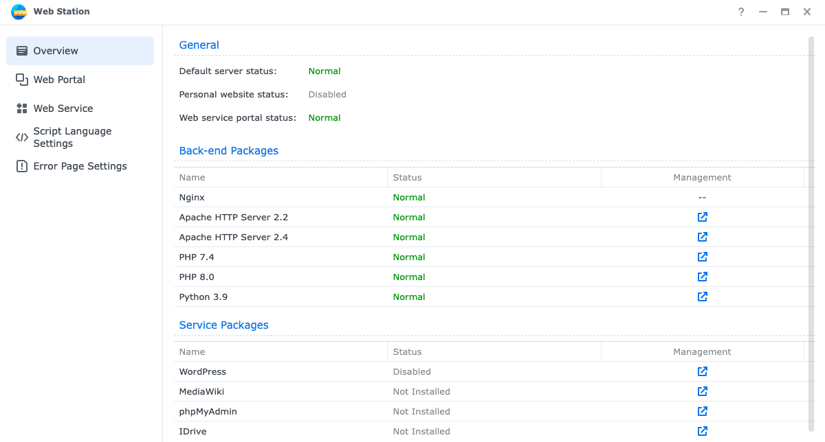 Web Station screenshots - 1