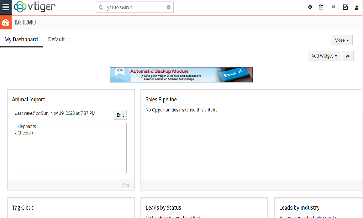 vtigerCRM screenshots - 2